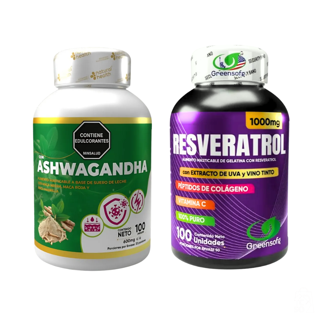 Combo Ashwagandha + Resveratrol Original con Invima